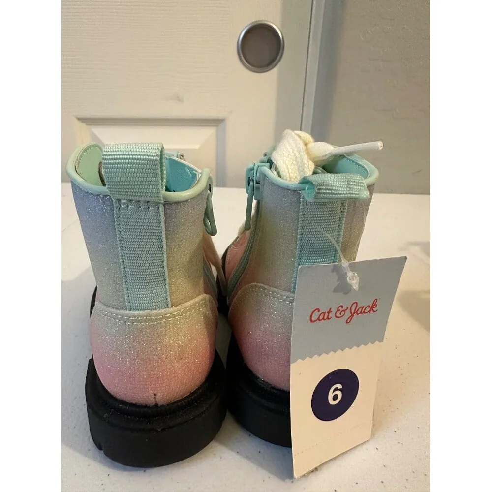 Cat and Jack Toddler Girl’s Amaya Rainbow Boots size 6 NWT